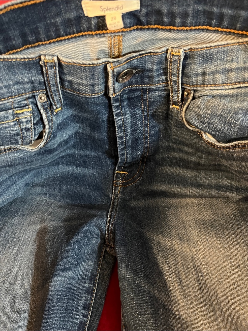 Splendid Women’s Faded Blue Slim Straight Jeans